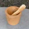 Product image 3 of the product “Wooden mortar and pestle, made of teak wood, 13 x 10 cm ”